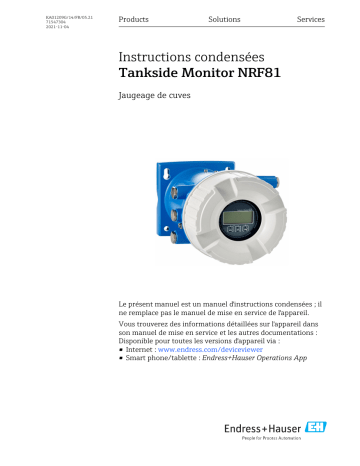 Endres+Hauser Tankside Monitor NRF81 Manuel utilisateur | Fixfr