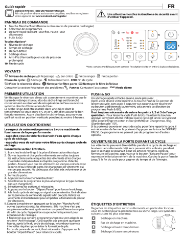 Indesit YTN M10 81 FR Dryer Manuel utilisateur | Fixfr