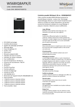 Whirlpool WS68IQ8APX/E Cooker Manuel utilisateur