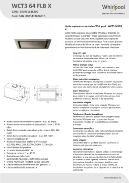 Whirlpool WCT3 64 FLB X Hood Manuel utilisateur