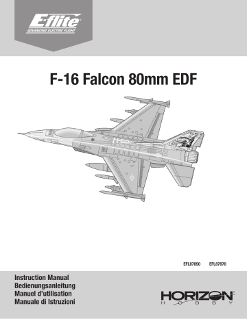 E-flite EFL87850 F-16 Falcon 80mm EDF Jet Smart BNF Basic Manuel du propriétaire | Fixfr