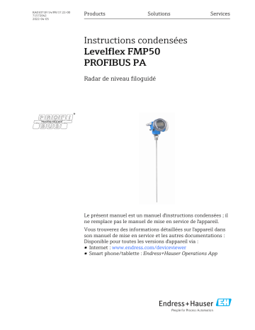 Endres+Hauser Levelflex FMP50 PROFIBUS PA Manuel utilisateur | Fixfr