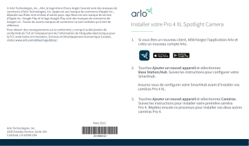 Arlo Pro 4 XL Spotlight (VMC4052P) Guide de démarrage rapide | Fixfr