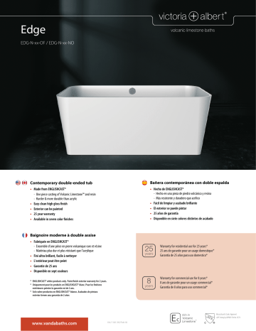 Victoria+Albert EDG-N-SW-OF Edge 59 x 31-1/2 in. Freestanding Bathtub in Quarrycast White spécification | Fixfr