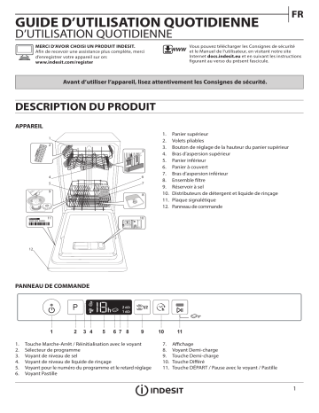 Indesit IDI SC319M Dishwasher Manuel utilisateur | Fixfr
