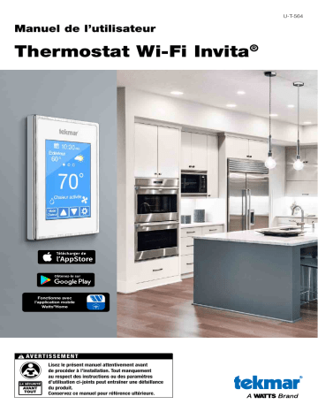 564B | tekmar 564 White Invita WiFi Thermostat Manuel du propriétaire | Fixfr