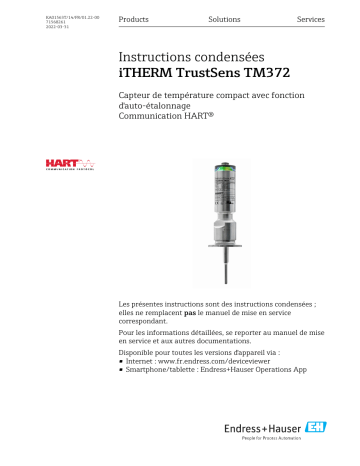 Endres+Hauser iTHERM TrustSens TM372 Manuel utilisateur | Fixfr