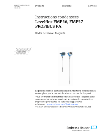 Endres+Hauser Levelflex FMP56, FMP57 PROFIBUS PA Manuel utilisateur | Fixfr