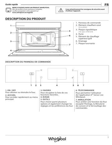 W9 MD260 BSS | Whirlpool W9 MD260 IXL Microwave Manuel utilisateur | Fixfr