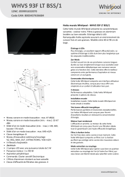 Whirlpool WHVS 93F LT BSS/1 Hood Manuel utilisateur