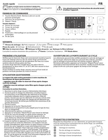 Whirlpool FFT M10 72 BE Dryer Manuel utilisateur | Fixfr