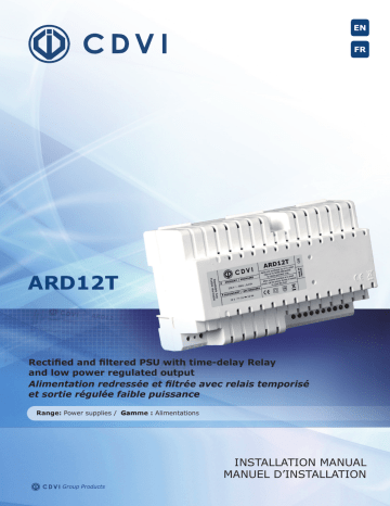 CDVI ARD-12T DIN Rail DC PSU Manuel utilisateur | Fixfr