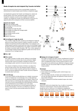 Rollei Tripod City Traveler Mini Manuel utilisateur