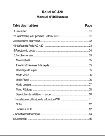 Rollei Actioncam 420 Manuel utilisateur | Fixfr