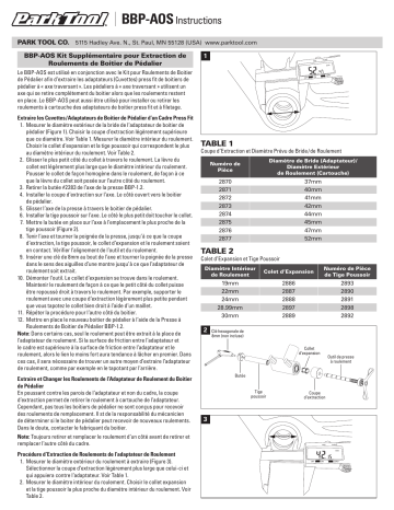 Park Tool BBP-AOS Manuel utilisateur | Fixfr