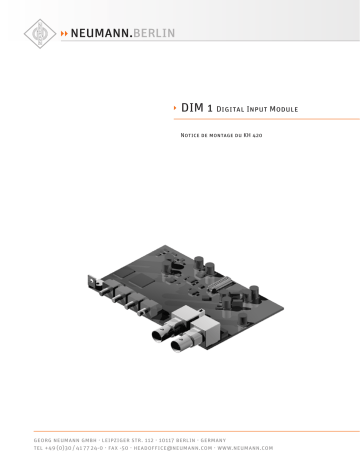 Neumann DIM1 Fitting Mode d'emploi | Fixfr