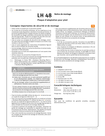Neumann LH48 Guide de démarrage rapide | Fixfr