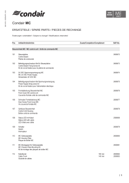 Condair 2601197 MC Series Spare Parts  Manuel utilisateur
