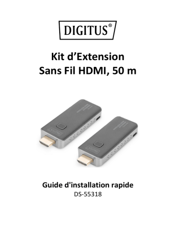 Digitus DS-55318 Wireless HDMI Extender Set, 50 m Guide de démarrage rapide | Fixfr