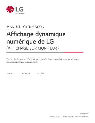 55TNF5J-B | LG 43TNF5J-B Manuel du propriétaire | Fixfr