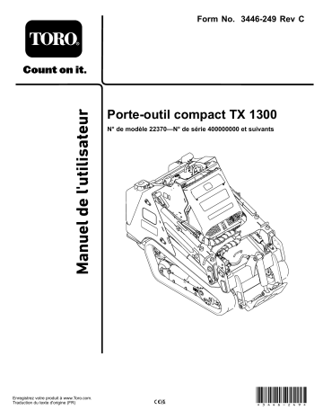 Toro TX 1300 Compact Tool Carrier Compact Utility Loader Manuel utilisateur | Fixfr