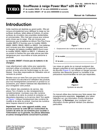 Toro Power Max e26 60V Snowthrower Manuel utilisateur | Fixfr