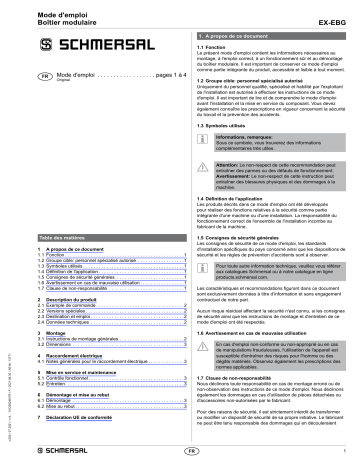 EX-EBG633.O | EX-EBG311.O | schmersal EX-EBG665.O EX-Enclosure Mode d'emploi | Fixfr