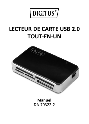 Digitus DA-70322-2 Card-Reader All-in-one, USB 2.0 Guide de démarrage rapide | Fixfr