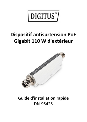 Digitus DN-95425 Gigabit Outdoor 60W PoE Surge Protector Guide de démarrage rapide | Fixfr