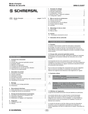 SRB-E-232ST-CC | schmersal SRB-E-232ST Multi-function safety relay module Mode d'emploi | Fixfr