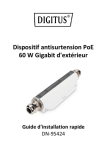 Digitus DN-95424 Gigabit Outdoor 60W PoE Surge Protector Guide de d&eacute;marrage rapide