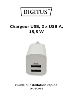 Digitus DA-10061 USB Charger 2x USB-A, 15.5W Guide de démarrage rapide