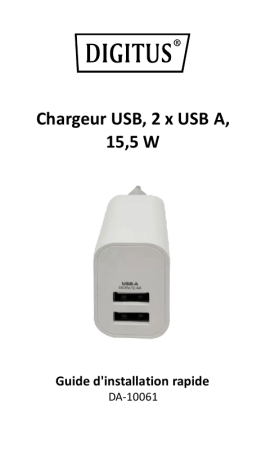 Digitus DA-10061 USB Charger 2x USB-A, 15.5W Guide de démarrage rapide | Fixfr