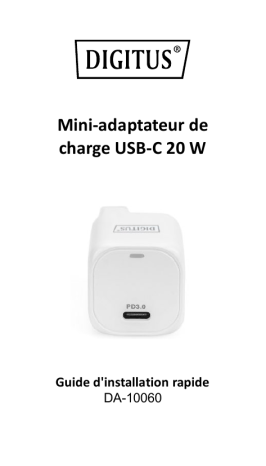 Digitus DA-10060 USB-C™ Mini Charging Adapter, 20W Guide de démarrage rapide | Fixfr