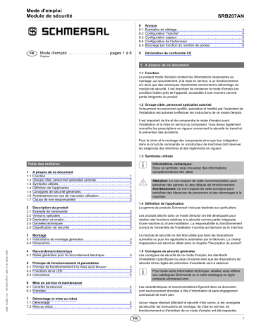 schmersal SRB207AN 24V Safety relay module Mode d'emploi | Fixfr