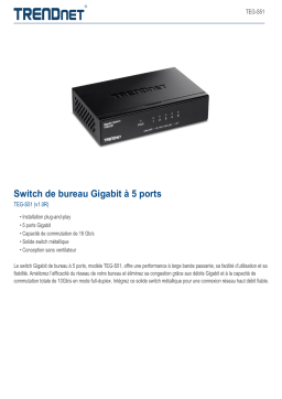 Trendnet TEG-S51 5-Port Gigabit Desktop Switch Fiche technique