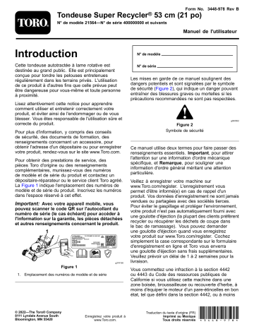 Toro 21in Super Recycler Lawn Mower Walk Behind Mower Manuel utilisateur | Fixfr