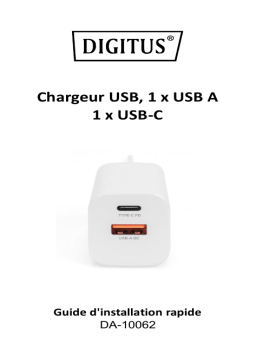 Digitus DA-10062 USB Charger 1x USB-A / 1x USB-C, 30W Guide de démarrage rapide