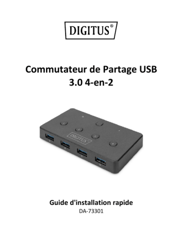 Digitus DA-73301 USB 3.0 KVM Switch 4-in-2 Guide de démarrage rapide | Fixfr