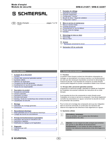 SRB-E-322ST-CC | SRB-E-212ST-CC | SRB-E-322ST | schmersal SRB-E-212ST Multi-function safety relay module Mode d'emploi | Fixfr