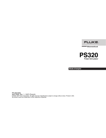 Fluke PS320 Simulator Manuel utilisateur | Fixfr