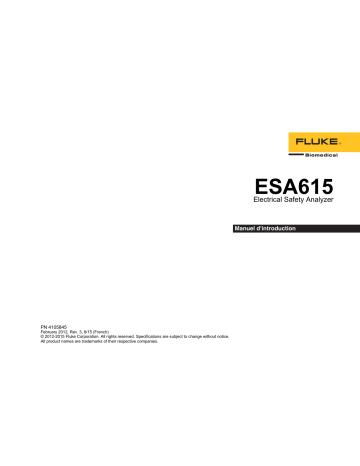 Fluke ESA615 Manuel utilisateur | Fixfr