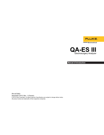 Fluke QA-ES III Manuel utilisateur | Fixfr