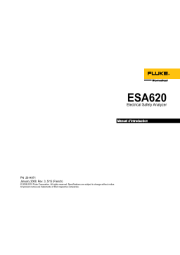 Fluke ESA620 Manuel utilisateur