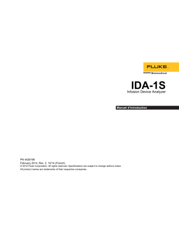 Fluke IDA-1S Manuel utilisateur | Fixfr
