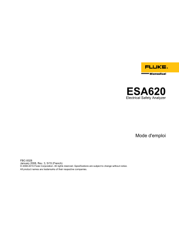 Fluke ESA620 Manuel utilisateur | Fixfr