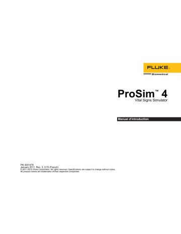 Fluke ProSim 4 Manuel utilisateur | Fixfr