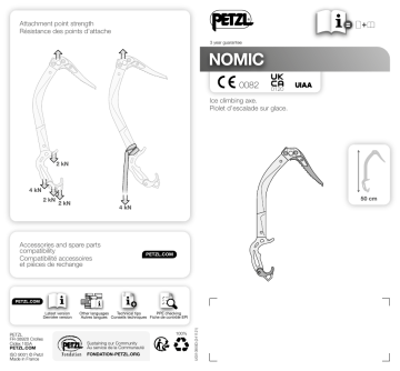 Petzl NOMIC Ice Axe Manuel utilisateur | Fixfr