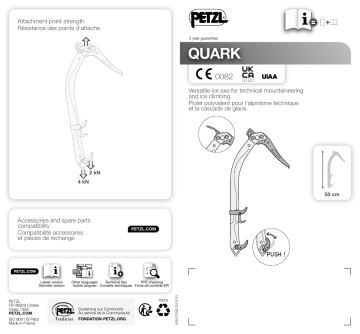 Petzl QUARK Ice Axe Manuel utilisateur | Fixfr