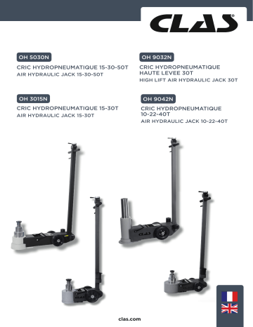 CLAS OH 9042N AIR HYDRAULIC JACK 10-22-40T Manuel du propriétaire | Fixfr